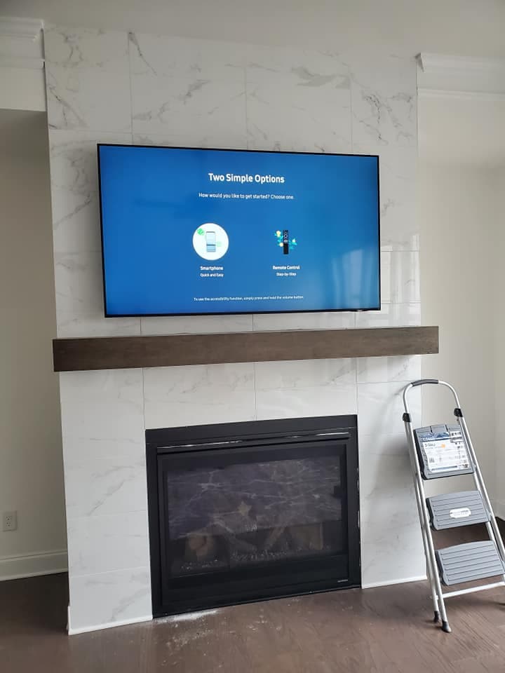 TV fireplace mounting project by The Installation King